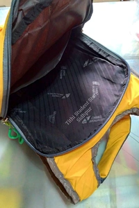 School Bag TSS128225 - Lightweight yet durable backpack/daypack for school /college use or everyday outingsPadded back pane, 12×16×4 inch, Light Yello with Ferrari logo