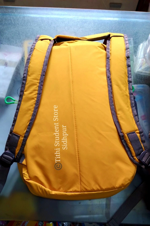 School Bag TSS128225 - Lightweight yet durable backpack/daypack for school /college use or everyday outingsPadded back pane, 12×16×4 inch, Light Yello with Ferrari logo