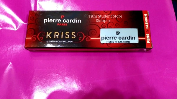 Pierre Cardin Kriss Satin Gold Ball Pen - Satin Gold Body , Blue Ink, Regular , Beautifully packed in a metal box
