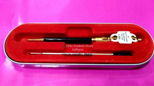 Pierre Cardin Paris Golden Era Satin Gold Ball Pen - Free : One piece black ball pen refill, Satin Gold with black body,Blue Ink,Free black Refill , Regular 