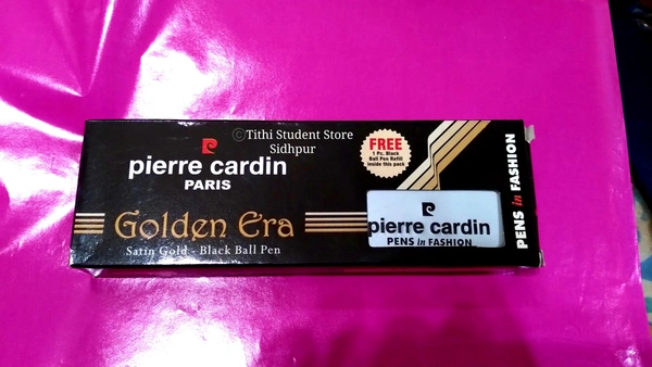 Pierre Cardin Paris Golden Era Satin Gold Ball Pen - Free : One piece black ball pen refill, Satin Gold with black body,Blue Ink,Free black Refill , Regular 