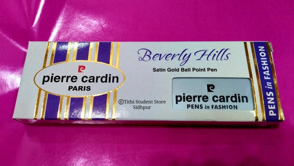 Pierre Cardin Beverly Hills Satin Gold Ball Pen - Free: One piece Pierre Cardin Black ball pen refill , Satin Gold body , Regular 
