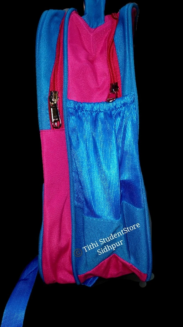 School Bag TSS20155 - Cartoon prints pink and sky color combination. , 11×13×6 inch ,  Made in India 🇮🇳