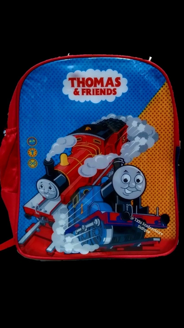 School Bag TSS20155A - Made in India 🇮🇳, Cartoon prints Red and Blue combination , 11×13×6 Inch