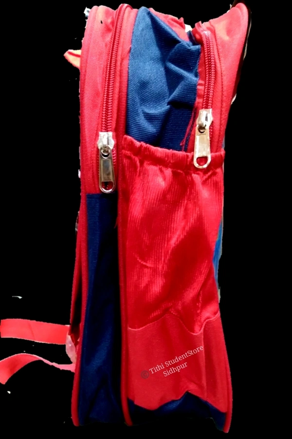 School Bag TSS20155A - Made in India 🇮🇳, Cartoon prints Red and Blue combination , 11×13×6 Inch