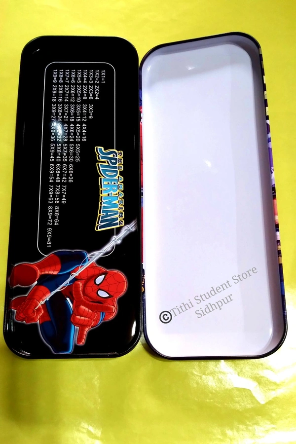 Metal Mathematical Instrument Box Spider-Man - Grab your deal before price hike., Black, 20×8×3 cm