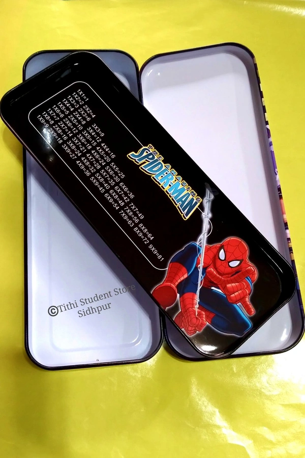 Metal Mathematical Instrument Box Spider-Man - Grab your deal before price hike., Black, 20×8×3 cm