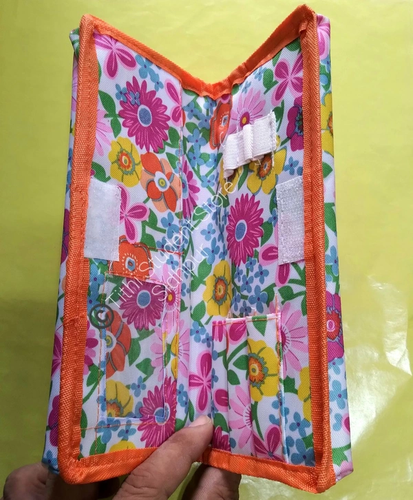 Secret Pocket Three Compartment Pouch  - Orange, Green, Yellow , Offer valid till stock last., 20×10×4 cm