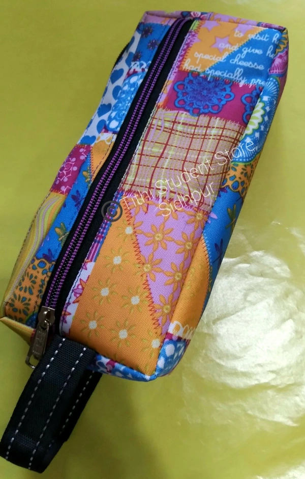 Pencil Pouch  - Multi color mix prints , 21×10×4 cm