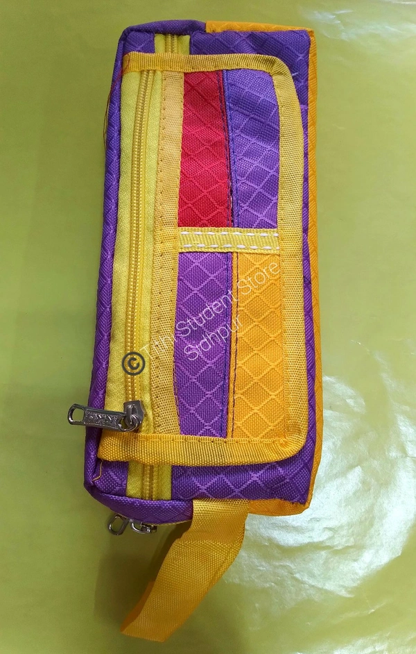 Pencil Pouch  - Purple and Yello combination , 21×9×6 cm