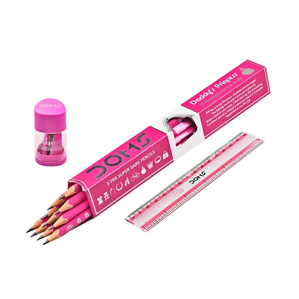 Doms Triangle Pencil Daddy's Princess  - Pink, 18 cm approx 