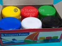 Faber Castell 6 Tempera Paints - 10 ml each, Yello  Red  Light Green Blue  White  Black