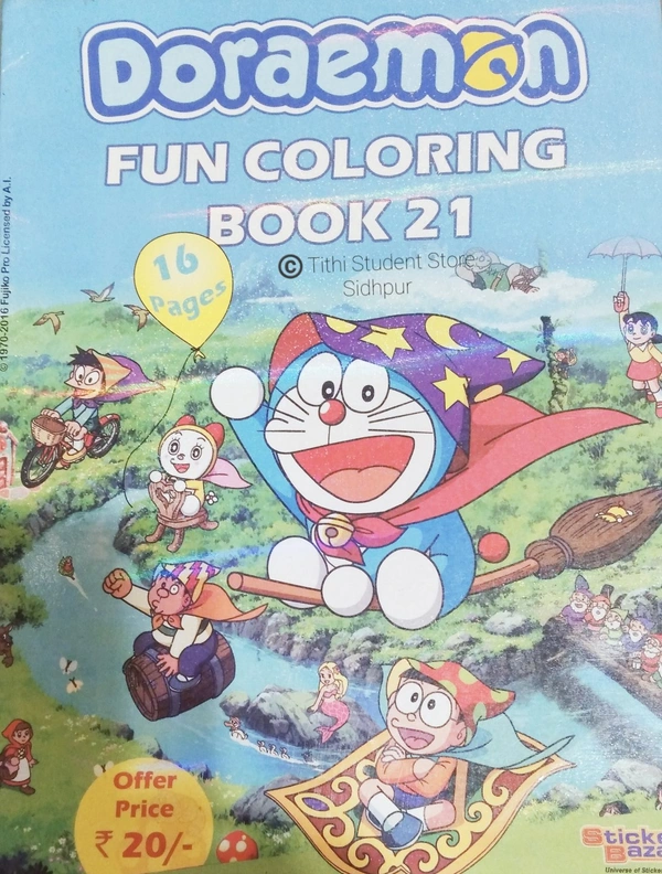Sticker Bazzar Doraemon Fun Coloring Book 21 - No.:21