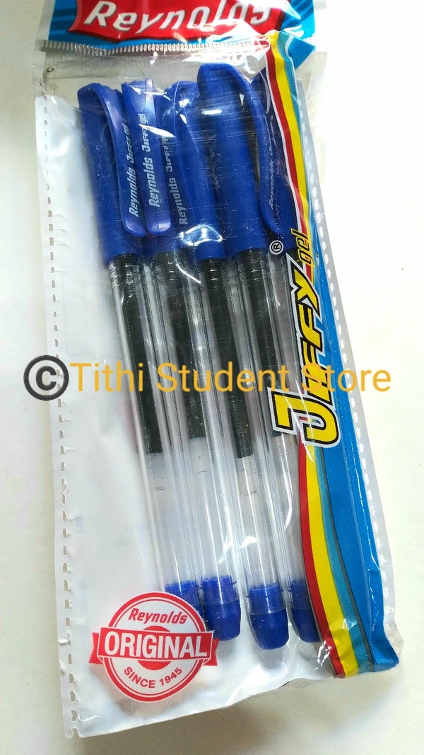 Reynolds Jiffy Gel Pack Of 5 Pieces  - Blue Ink , Pack of 5 Pieces 