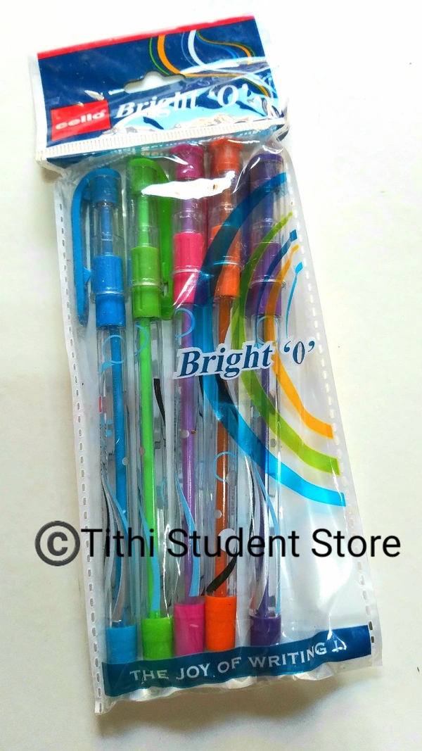 Cello Bright 'O' Ball Pen Pack Of 5 Pieces  