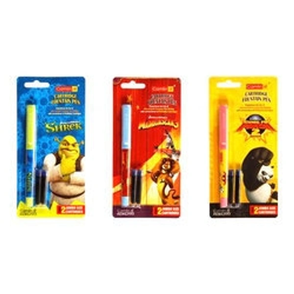 Camlin Cartridge Fountain Pen  - Random Body colors ☆Blue Ink , Two Jubmo Ink cartridges free 