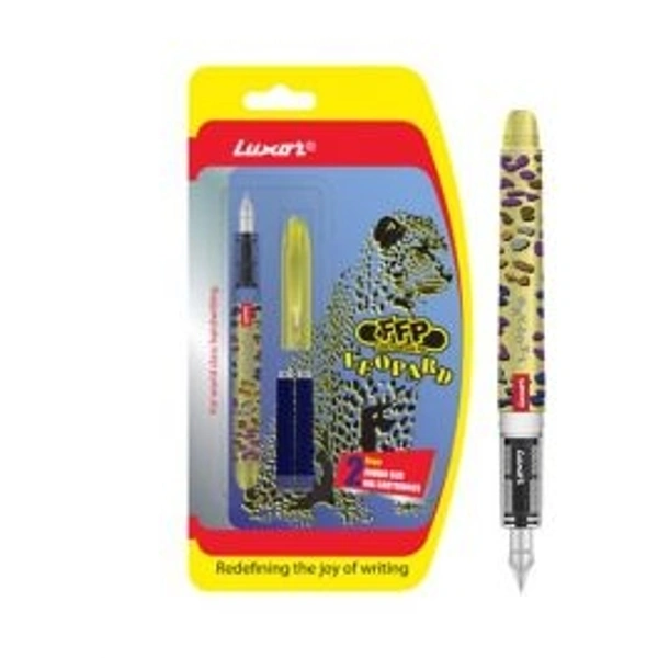 Luxor Leopard Fountain Pen - Random Body colors, Blue Ink, Two Jumbo  Ink cartridges free