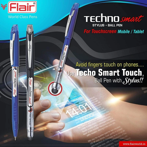 Flair Techno Smart Ball Pen - Blue Ink , Price for single piece 