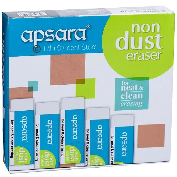 Apsara Non Dust Jumbo Eraser 20 Pieces Pack+Offer : Two 0.7mm Mechanical pencil Free with this pack  - White , 6×2×1.3 cm approx , Offer : Two piece 0.7mm Mechanical pencil Free with this pack 