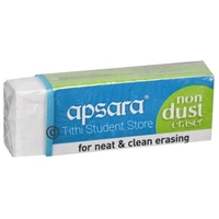 Apsara Non Dust Jumbo Eraser 20 Pieces Pack+Offer : Two 0.7mm Mechanical pencil Free with this pack  - White , 6×2×1.3 cm approx , Offer : Two piece 0.7mm Mechanical pencil Free with this pack 