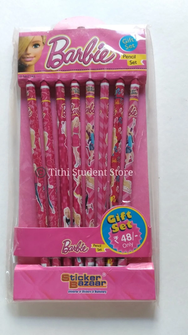 Sticker Bazaar Barbie Pencil Set - Barbie 