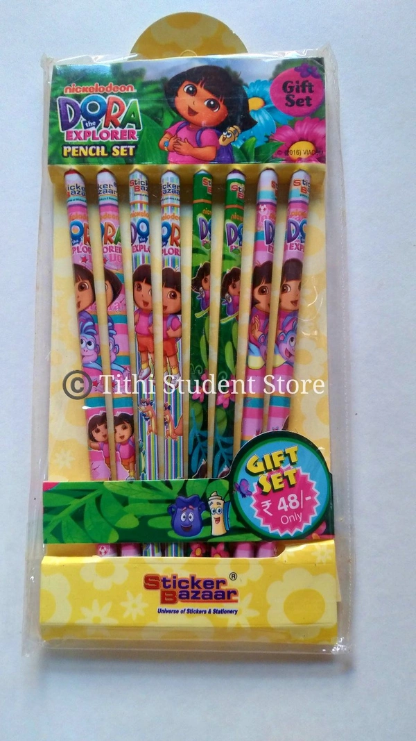 Sticker Bazaar Dora Pencil Set  - Dora Set