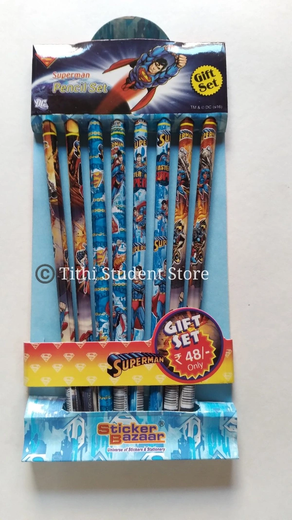 Sticker Bazaar Super Man Pencil Set - Super Man 