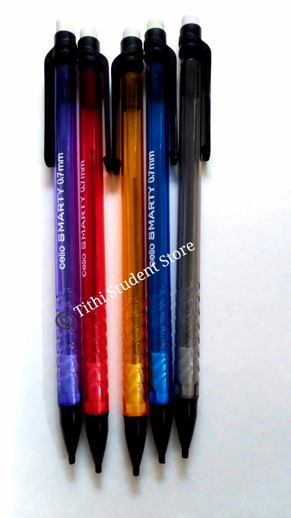 Cello Smarty 0.7mm Mechanical Pencil Pack Of 5 Pieces  - Mix colours 