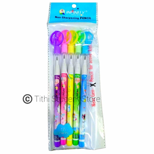 Infinity Dhakka Pencile 5 piece Pack  - Mix Design and Colour