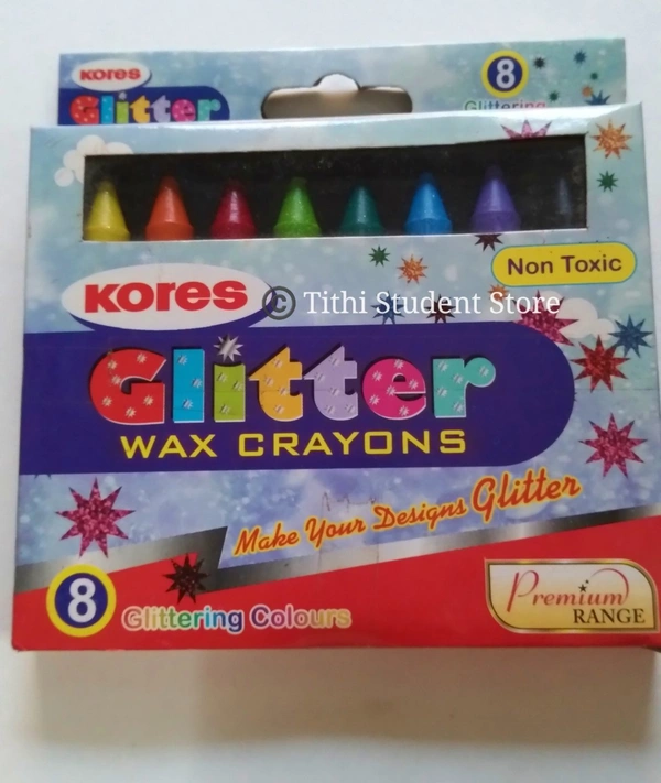 Koras Glitter Wax Crayons  - Big Size , Multiple Colors 