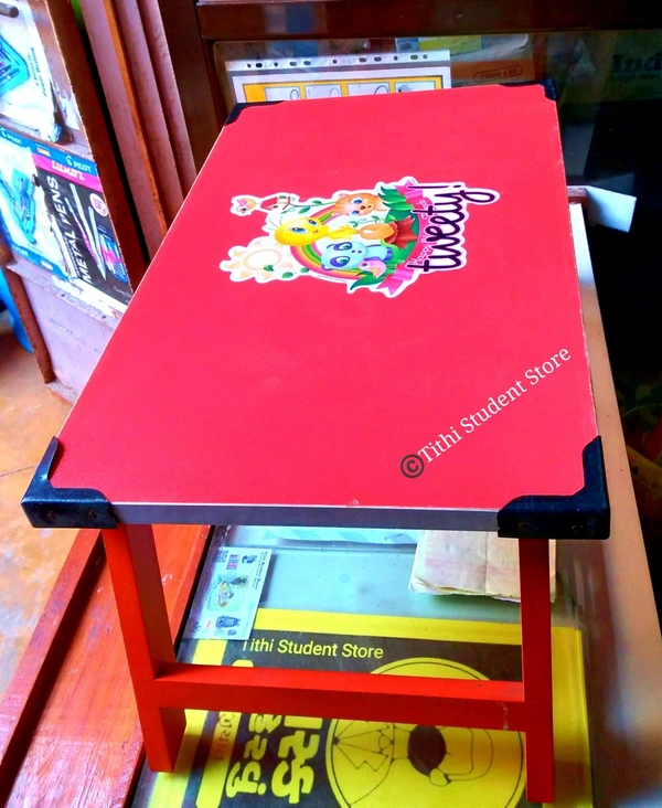 Wooden Study Table Twitty Red - Red, 22.5×13×9.5 inch