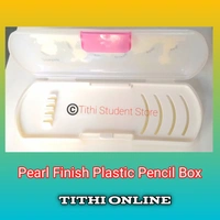 Pearl Finish Plastic Pencil Box - Yellow Lock