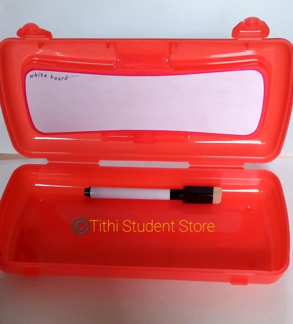 Hiroo Giichi Honolulu White Board Pencil Box  - Red