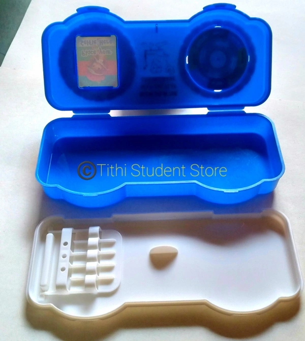 Game And Selfie Frame Plastic Pencil Box - Red