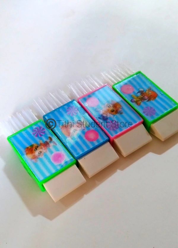 Three In One (Sharpner +Eraser +Duster) (Single Piece) - Mix Random Colour
