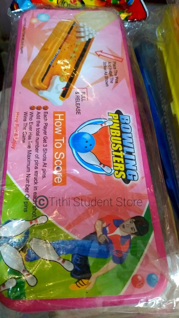 Bowling Pinbusters Game Pencil Box - Pink