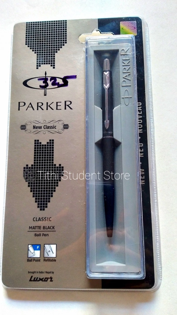 Parker Classic Matte Black Ball Pen - Blue Ink 