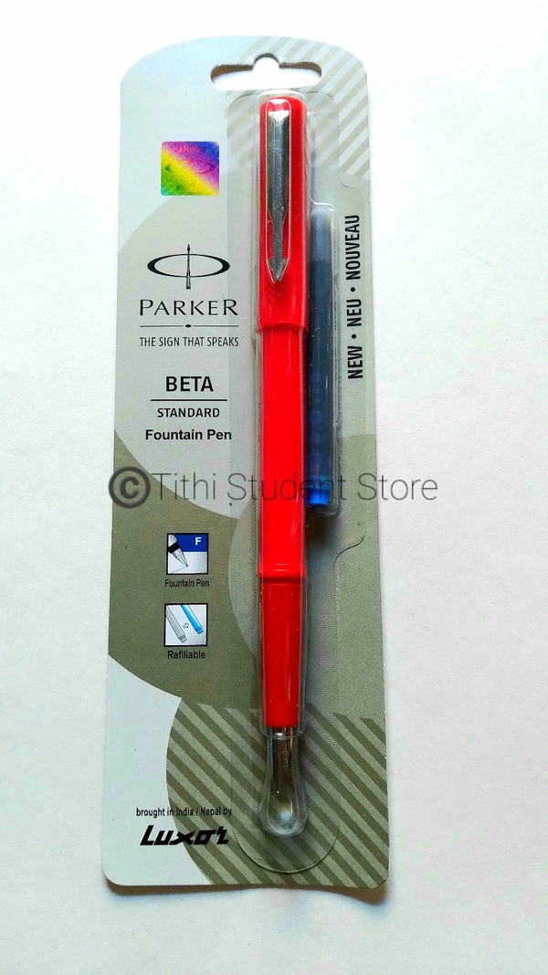 Parker Beta Standard Fountain Pen Red Body 