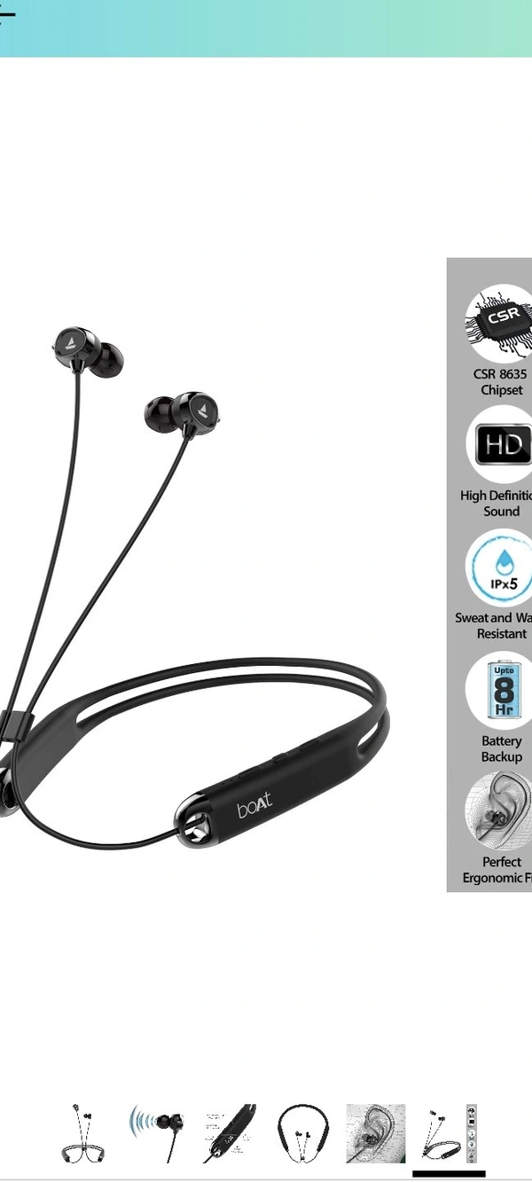 boat  Rockerz 325 Bluetooth Earphone  - Black, Without Guarantee