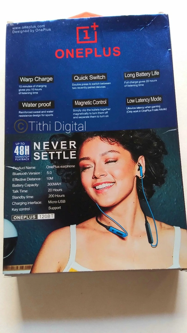 One Plus Bluetooth Earphone - Blue 