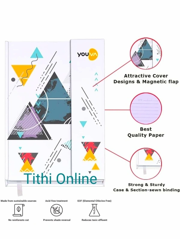 Navneet Youva | Case Bound Office Note Book Journal Diary with Magnetic Cover, Easy to Carry | Note Down Your Important Information  | A5 Size - 14.8 cm x 21 cm | Single Line | 192 Pages