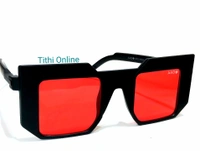 Retro Vintage Abstract Unisex Sunglasses UV400 Protected (Black) - Glasses Red Frame Black , L, *Free Shipping Offer 