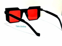 Retro Vintage Abstract Unisex Sunglasses UV400 Protected (Black) - Glasses Red Frame Black , L, *Free Shipping Offer 