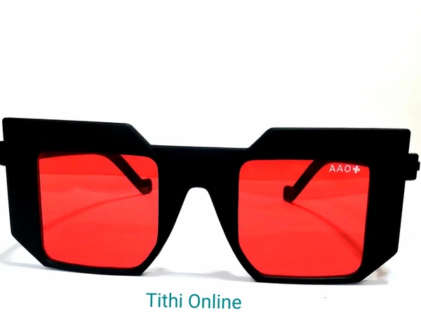 Retro Vintage Abstract Unisex Sunglasses UV400 Protected (Black) - Glasses Red Frame Black , L, *Free Shipping Offer 