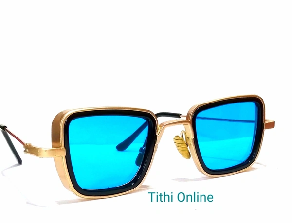 Retro Metal Body Square Inspired from Kabir Singh Sunglasses for Men and Women - *Free Shipping Offer, Aqua Cool, M