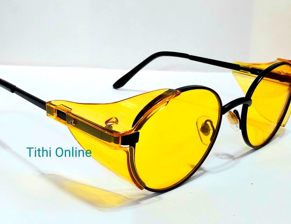 Brand: Generic Yellow Round Full Sides Cover Stylish Sunglasess For Unisex New1 - Yellow Glasses, L