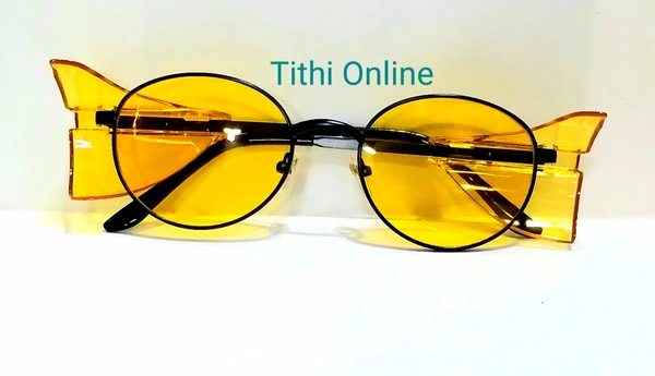 Brand: Generic Yellow Round Full Sides Cover Stylish Sunglasess For Unisex New1 - Yellow Glasses, L