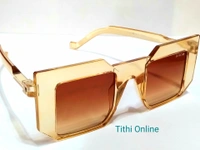 Retro Square Over-Sizd Sunglasses Brown  - Brown Glasses, L