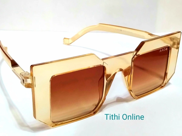 Retro Square Over-Sizd Sunglasses Brown  - Brown Glasses, L