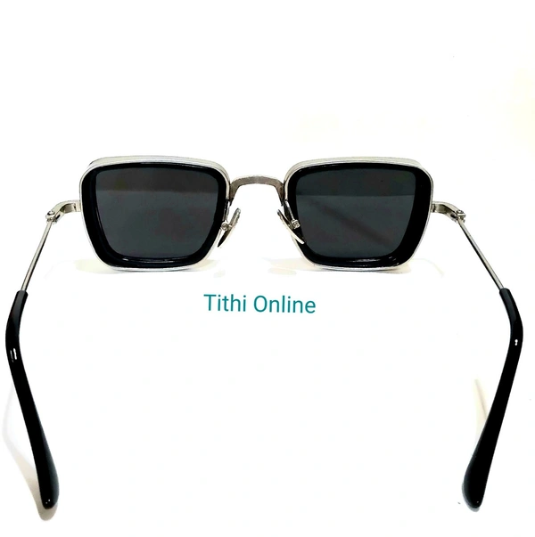 Retro Metal Body Square Inspired From Kabir Singh Sunglasses For Men And Women Dark Grey  - Dark Grey Glasses, M